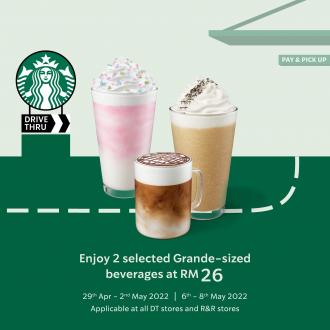 Starbucks Drive-Thru Raya 2 Grande Sized @ RM26 Promotion (29 April 2022 - 2 May 2022 & 6 May 2022 - 8 May 2022)