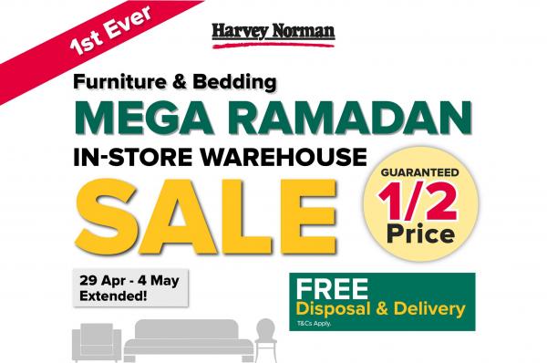 Harvey Norman Furniture & Bedding Mega Ramadan Warehouse Sale (29 Apr 2022 - 4 May 2022)