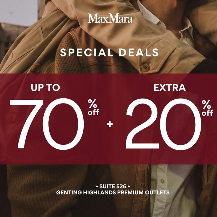 Max Mara Special Sale Up To 70% OFF at Genting Highlands Premium Outlets (4 May 2022 - 9 May 2022)