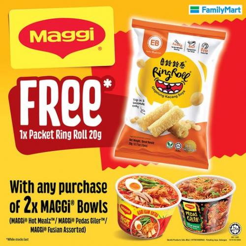 FamilyMart Maggi Bowls FREE Everbest Ring Roll Promotion (25 May 2022 - 5 Jul 2022)
