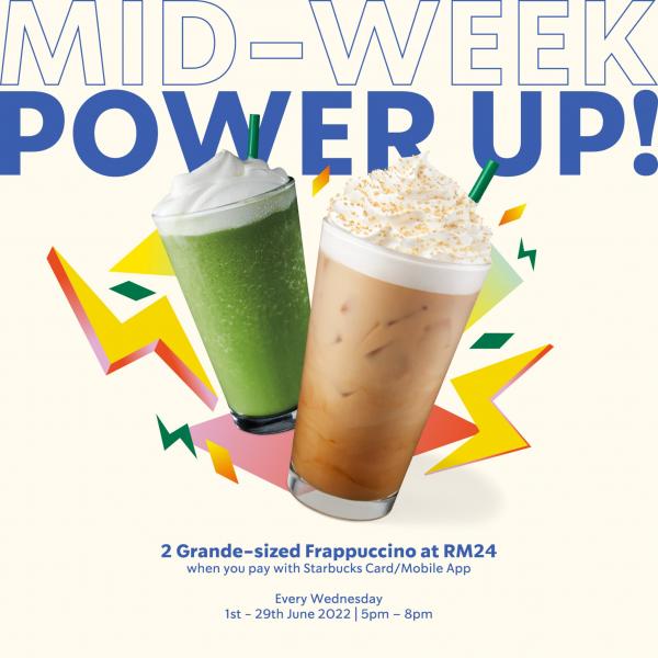 Starbucks Two Grande-sized Frappuccino at RM24 Promotion (1 Jun 2022 - 29 Jun 2022)
