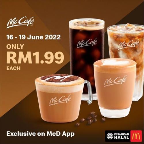 McDonald's McCafe Drink @ RM1.99 Promotion (16 Jun 2022 - 19 Jun 2022)