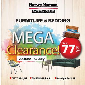 Harvey Norman Furniture & Bedding Mega Clearance Sale Up To 77% OFF (29 June 2022 - 12 July 2022)
