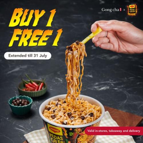 Gong Cha X Maggi Pedas Giler Buy 1 FREE 1 Promotion (valid until 31 Jul 2022)