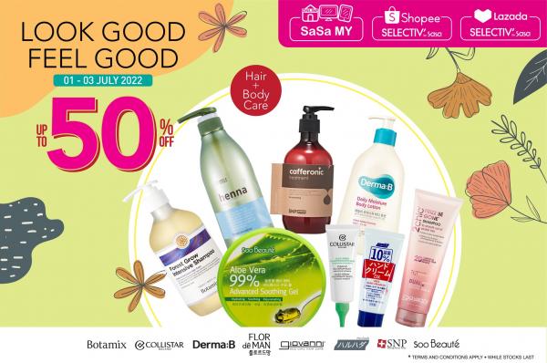 SaSa Online Look Good Feel Good Promotion Up To 50% OFF (1 Jul 2022 - 3 Jul 2022)