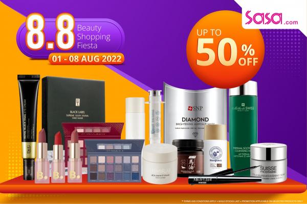 SaSa Online 8.8 Sale Up To 50% OFF (1 Aug 2022 - 8 Aug 2022)