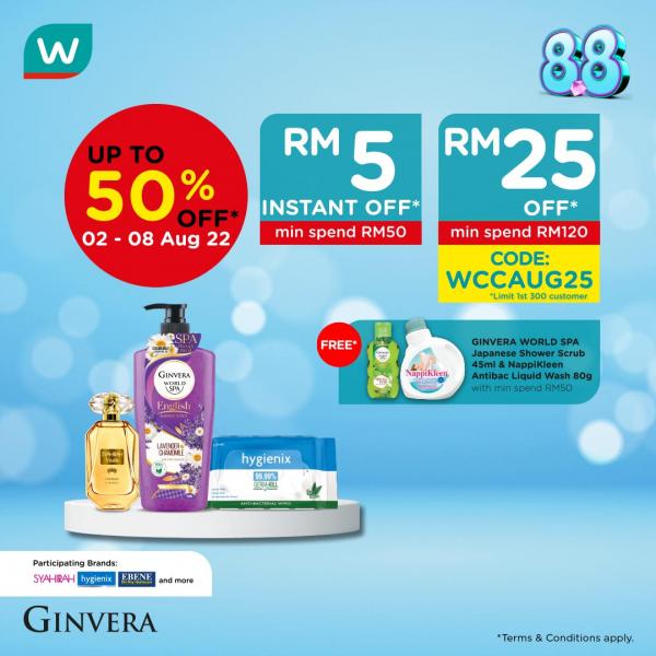 Watsons Online Wipro Unza 8.8 Sale Up To 50% OFF (2 Aug 2022 - 8 Aug 2022) Watsons Online Wipro Unza 8.8 Sale Up To 50% OFF (2 Aug 2022 - 8 Aug 2022)