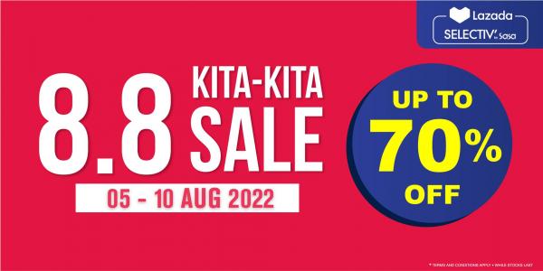 SaSa Lazada 8.8 Sale Up To 70% OFF (5 Aug 2022 - 10 Aug 2022)