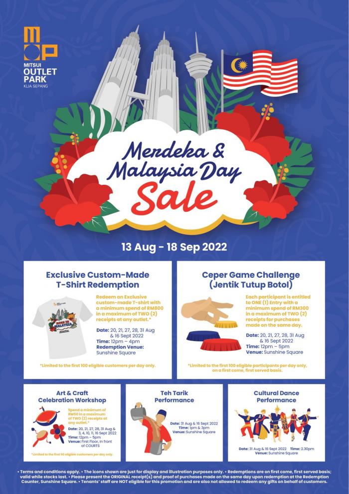 Mitsui Outlet Park Merdeka & Malaysia Day Sale (13 Aug 2022 - 18 Sep 2022)