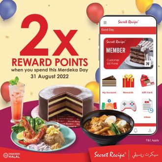 Secret Recipe Merdeka 2X Reward Points Promotion (31 August 2022)