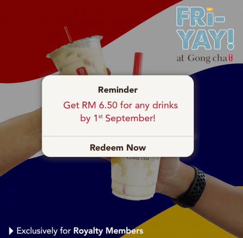 Gong Cha Royalty Members Merdeka Promotion (26 Aug 2022 - 1 Sep 2022)