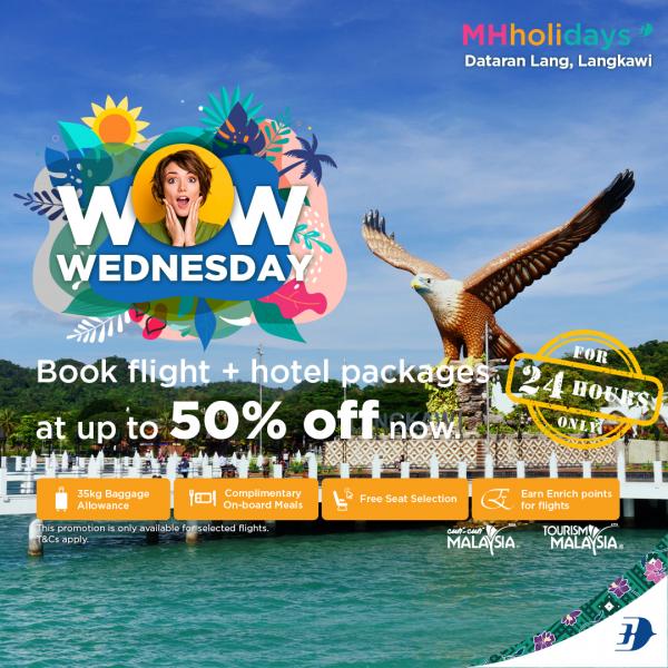 Malaysia Airlines WOW Wednesday Flight + Hotel Packages Up To 50% OFF Promotion (31 Aug 2022)