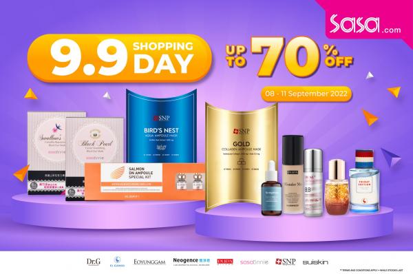 SaSa Online 9.9 Sale Up To 70% OFF (8 Sep 2022 - 11 Sep 2022)