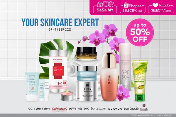 SaSa Online Skincare Promotion Up To 50% OFF (9 Sep 2022 - 11 Sep 2022)
