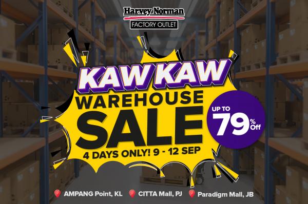 Harvey Norman Kaw Kaw Warehouse Sale Up To 79% OFF (9 Sep 2022 - 12 Sep 2022)