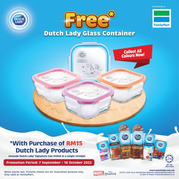 FamilyMart FREE Dutch Lady Glass Container Promotion (7 Sep 2022 - 18 Oct 2022)