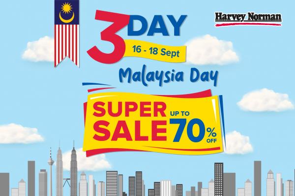Harvey Norman Malaysia Day Sale Up To 70% OFF (16 Sep 2022 - 18 Sep 2022)