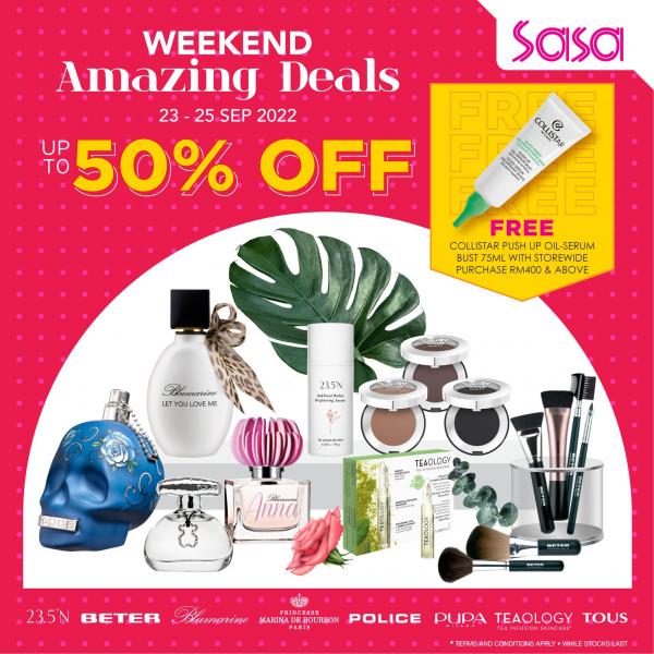SaSa Weekend Amazing Deals Promotion Up To 50% OFF (23 Sep 2022 - 25 Sep 2022)