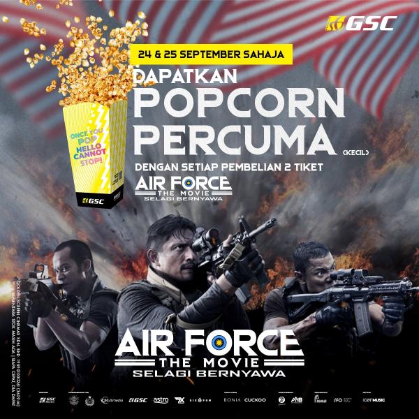 GSC Air Force FREE Popcorn Promotion (24 Sep 2022 - 25 Sep 2022)