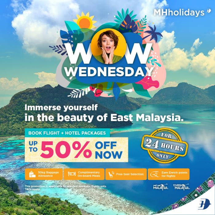Malaysia Airlines WOW Wednesday Promotion Flight + Hotel Up To 50% OFF (19 Oct 2022) Malaysia Airlines WOW Wednesday Promotion Flight + Hotel Up To 50% OFF (19 Oct 2022)