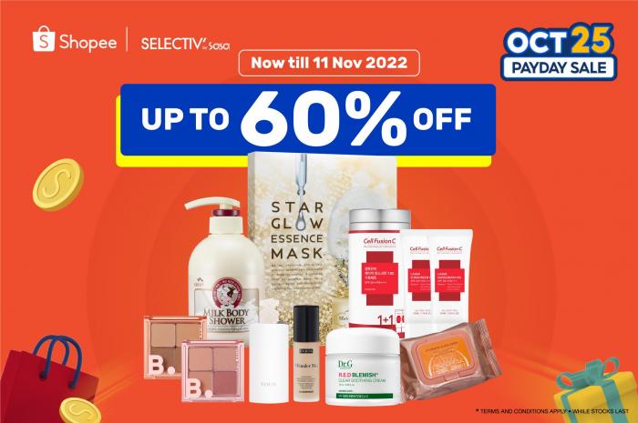 SaSa Shopee PayDay & 11.11 Sale Up To 60% OFF (valid until 11 Nov 2022)