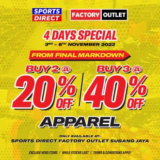 Sports Direct Factory Outlet 4 Days Special Sale (3 November 2022 - 6 November 2022)