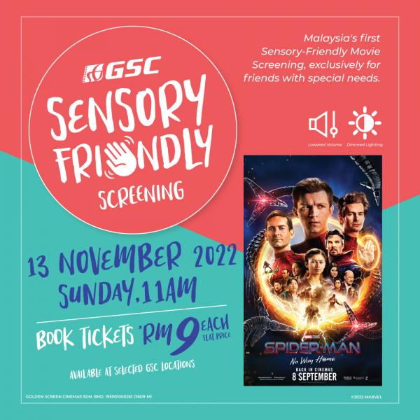 GSC Sensory Friendly Spider Man No Way Home Ticket for RM9 Promotion (13 Nov 2022)