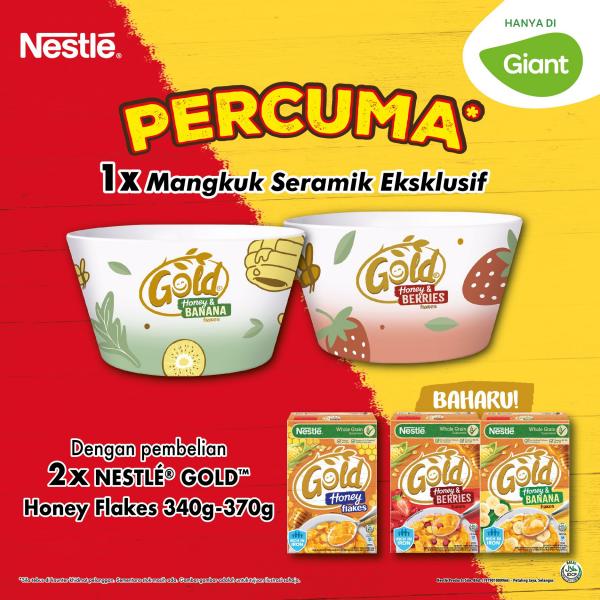 Giant Nestle GOLD Honey Flakes FREE Ceramic Bowl Promotion