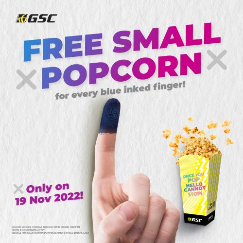 GSC General Election Promotion FREE Popcorn (19 Nov 2022)