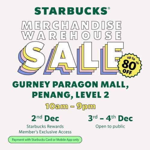 Starbucks Merchandise Warehouse Sale Up To 80% OFF (2 Dec 2022 - 4 Dec 2022)