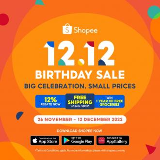 Shopee 12.12 Sale (26 November 2022 - 12 December 2022)