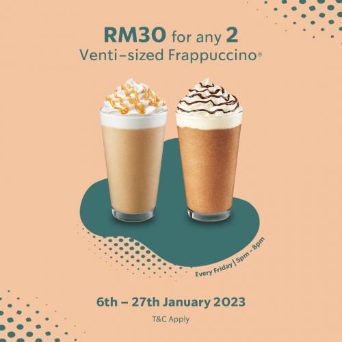 Starbucks 2 Venti-Sized Frappuccino For RM30 Promotion (6 Jan 2023 - 27 Jan 2023)