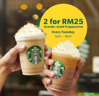 Starbucks 2 Grande-sized Frappuccino for RM25 Promotion (every Tuesday)