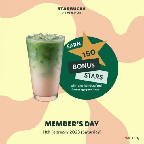 Starbucks Member's Day Promotion Earn 150 Bonus Stars (11 Feb 2023)