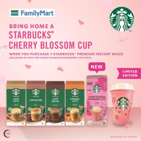 FamilyMart Starbucks FREE Cherry Blossom Reusable Cup Promotion (valid until 21 Mar 2023)