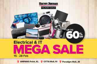 Harvey Norman Factory Outlet Electrical & IT Mega Sale Up To 60% OFF (15 February 2023 - 28 February 2023)
