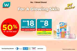 Watsons Skincare Fair Sale Up To 15% OFF (15 February 2023 - 22 February 2023)