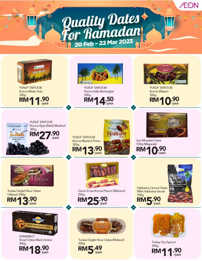 AEON Quality Dates for Ramadan Promotion (20 Feb 2023 - 22 Mar 2023)