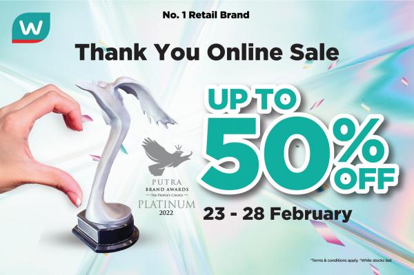 Watsons Thank You Sale Up To 50% OFF (23 Feb 2023 - 28 Feb 2023)