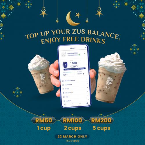 ZUS Coffee 1 Day FREE Drinks Promotion (22 Mar 2023)