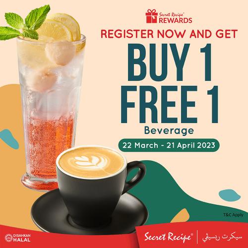 Secret Recipe Buy 1 FREE 1 Beverage Ramadan Promotion (22 Mar 2023 - 21 Apr 2023)