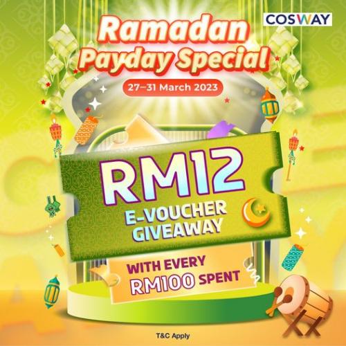 Cosway Ramadan Payday Promotion FREE RM12 Voucher (27 Mar 2023 - 31 Mar 2023)