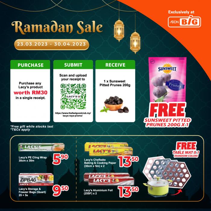 AEON BiG Lacy's Ramadan Sale (23 Mar 2023 - 30 Apr 2023)