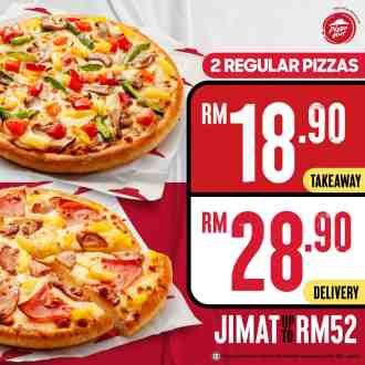 Pizza Hut 2 Regular Pizza @ RM18.90 Promotion