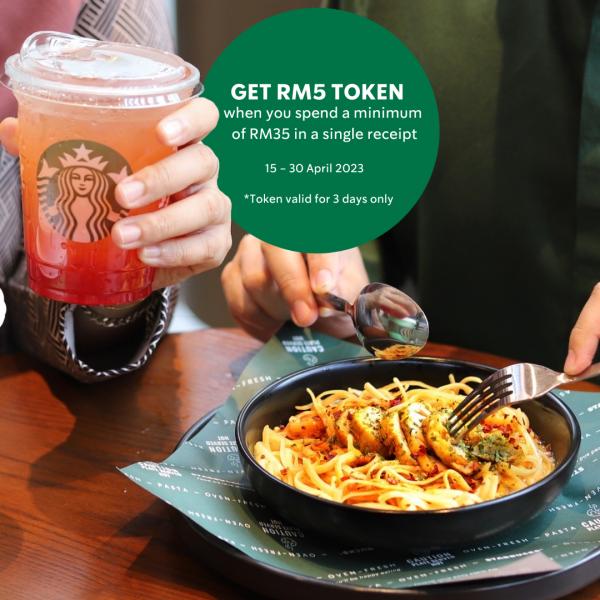 Starbucks Rewards Member FREE RM5 Token Promotion (15 Apr 2023 - 30 Apr 2023)