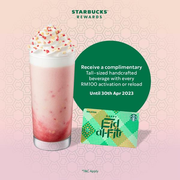 Starbucks Rewards Member FREE Tall-sized Beverage Promotion (valid until 30 Apr 2023)