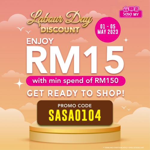 Sasa Online RM15 OFF Labour Day Promotion (1 May 2023 - 5 May 2023)