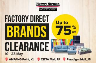 Harvey Norman Factory Outlet Factory Direct Brands Clearance Sale Up To 75% OFF (10 May 2023 - 23 May 2023)