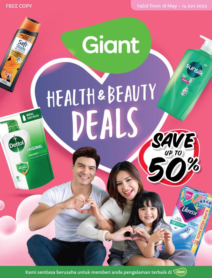 Giant Health & Beauty Deals Catalogue Save Up To 50% (18 May 2023 - 14 Jun 2023)