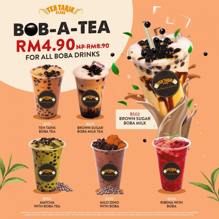 Teh Tarik Place Boba Drinks for RM4.90 Promotion